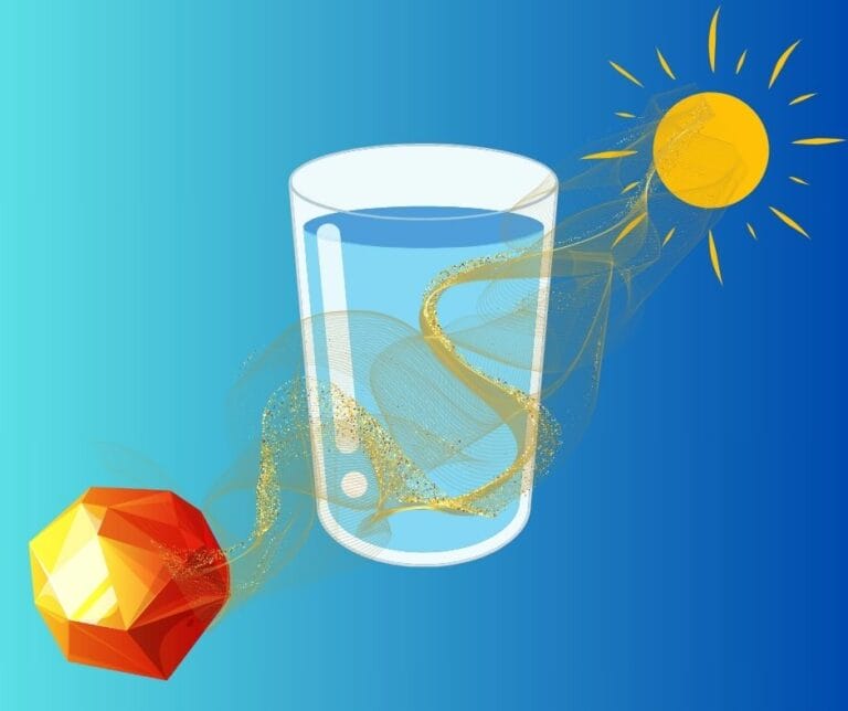lithotherapie et soleil pour magnetiser de l'eau