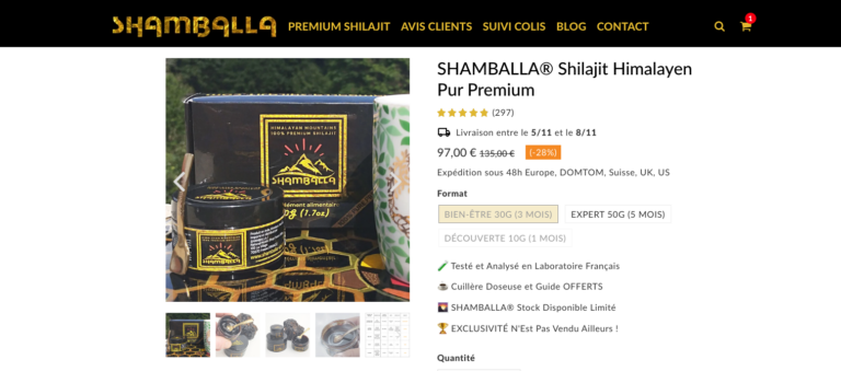 produits résine de shilajit shamballa