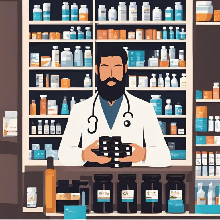 un pharmacien avec des pots de shilajit dans les mains