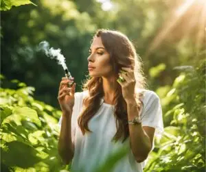 cigarette électronique tenue par une femme