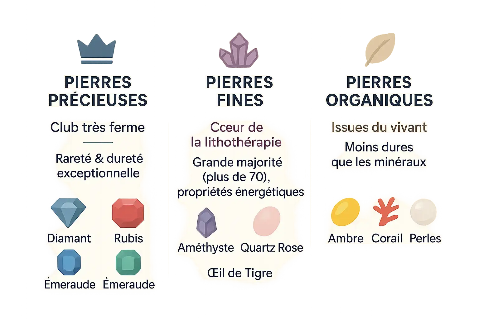 Bien-être Découvrez les vertus des pierres et la lithothérapie Classification des pierres précieuses, fines et organiques