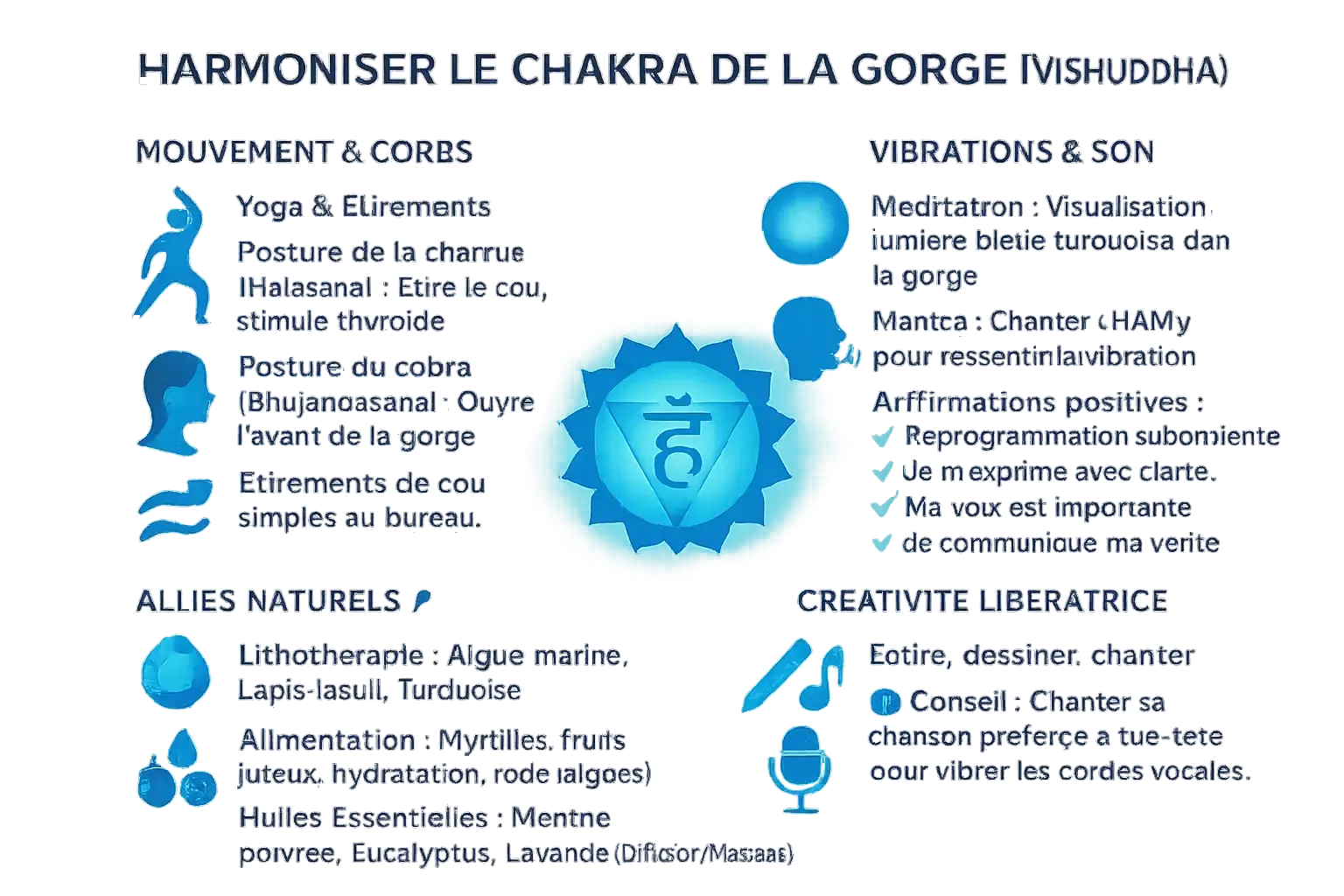 Bien-être Chakra gorge : maîtrisez communication authentique 🗣️ Guide pour harmoniser le chakra de la gorge Vishuddha