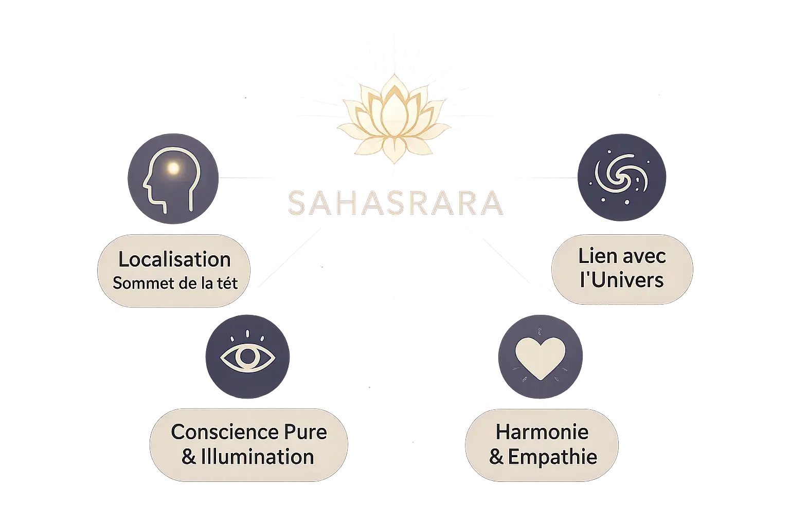 Illustration du chakra couronne Sahasrara