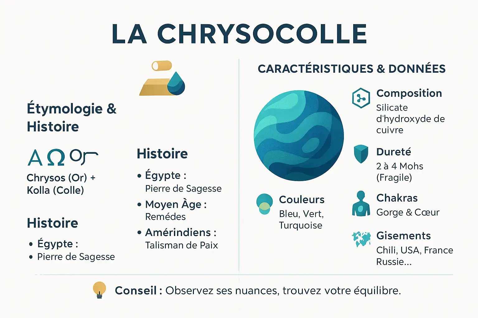 Infographie sur la chrysocolle