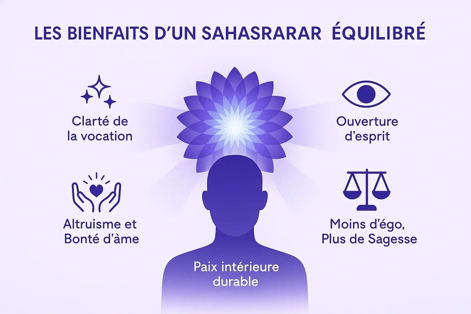 Illustration du chakra coronal équilibré