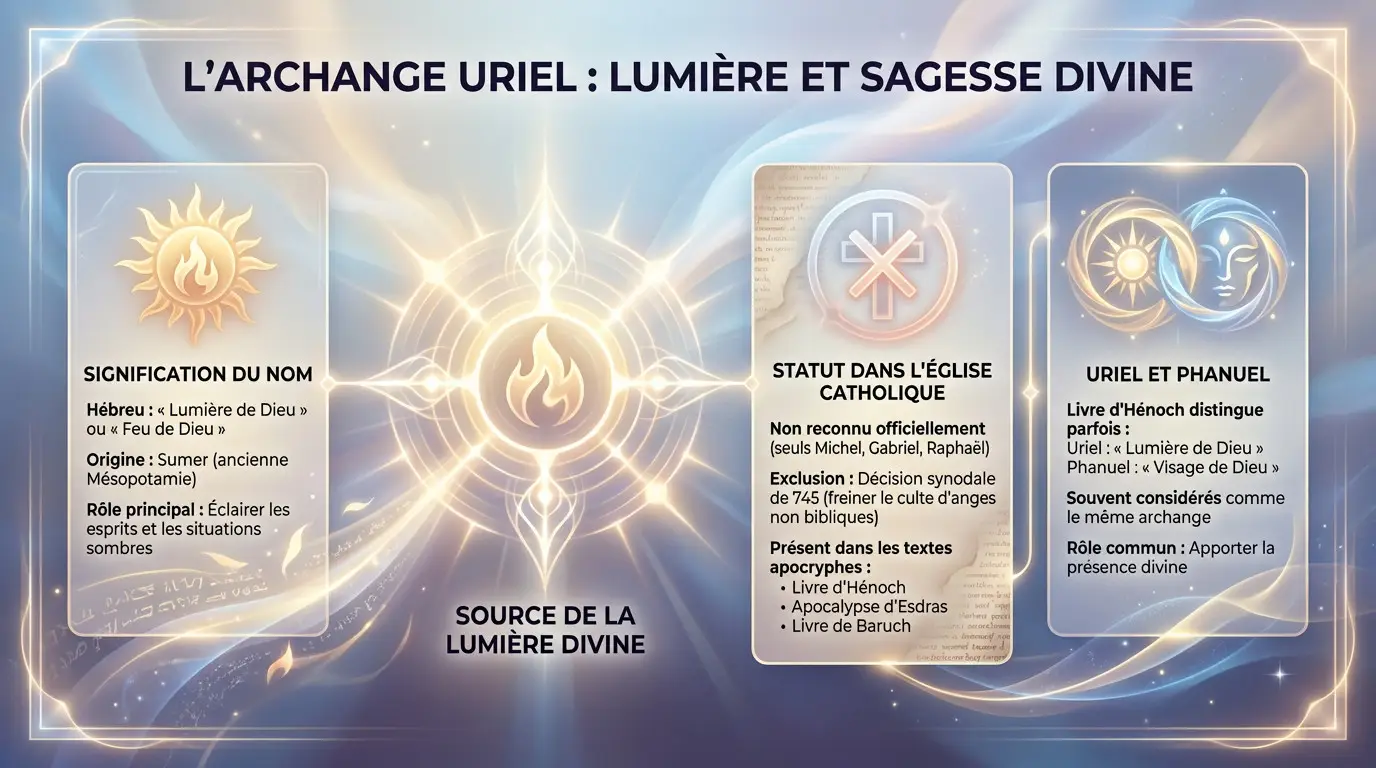 Représentation artistique de l'archange Uriel symbolisant la lumière divine et la sagesse